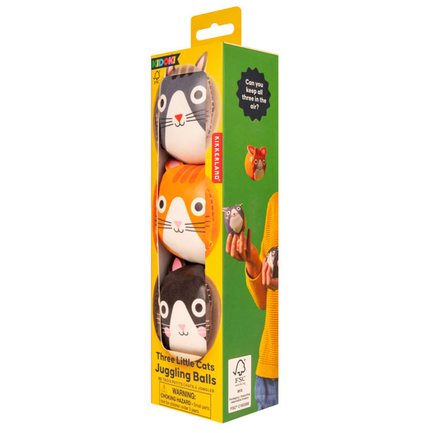Kikkerland Kidoki Three Cats Juggling Balls