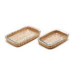 Two's Company Borosilicate Glass Baking Dish with Removable Basket Large