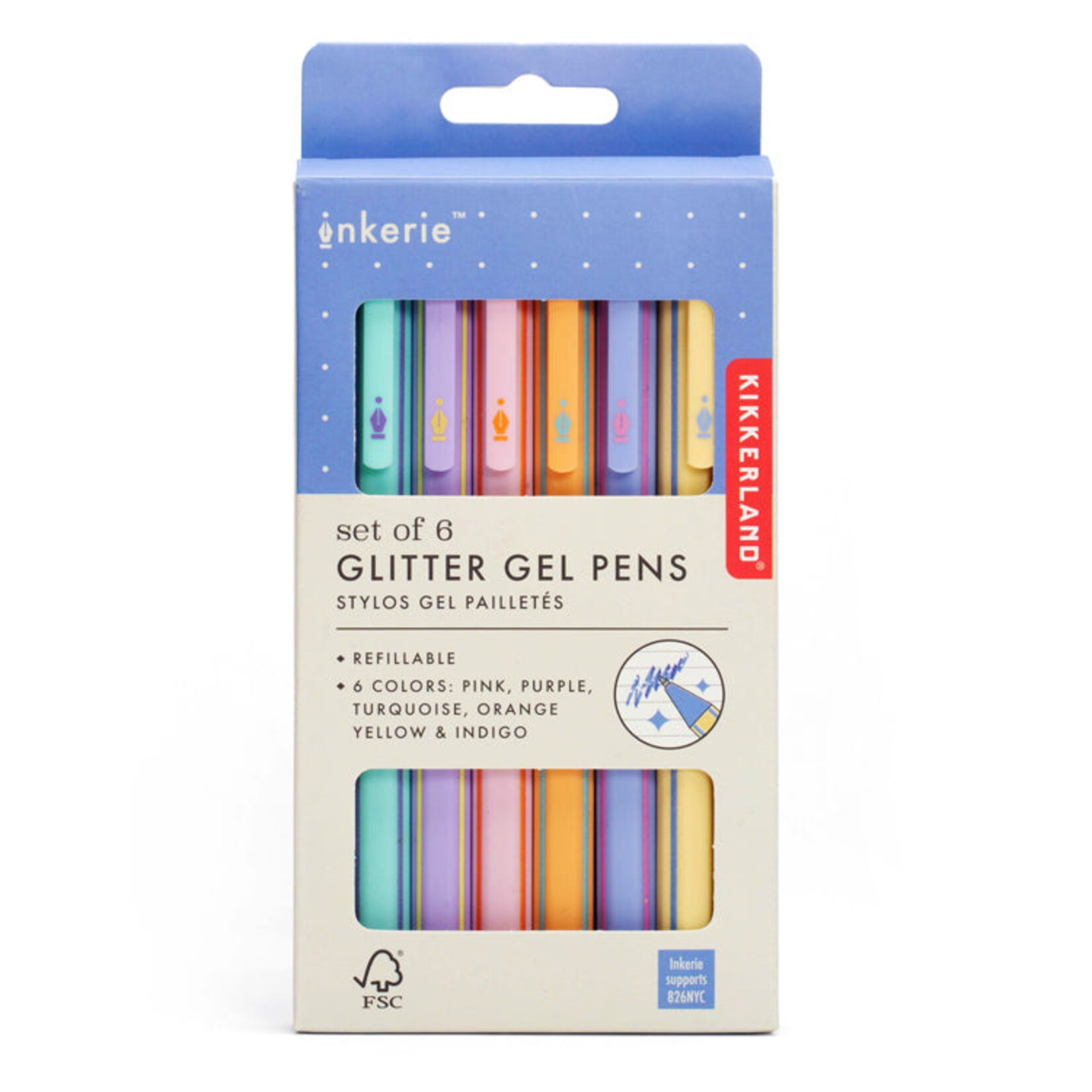 Kikkerland Inkerie Glitter Gel Pens