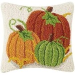 Peking Handicraft Pumpkin Patch Hook Pillow 10x10
