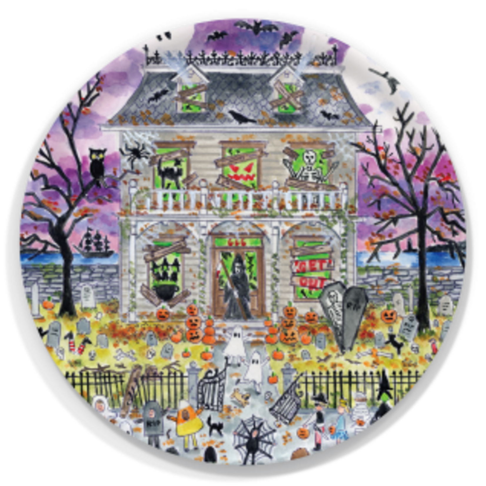 Trays4Us Michael Storrings Haunted House Round 15.7" Tray