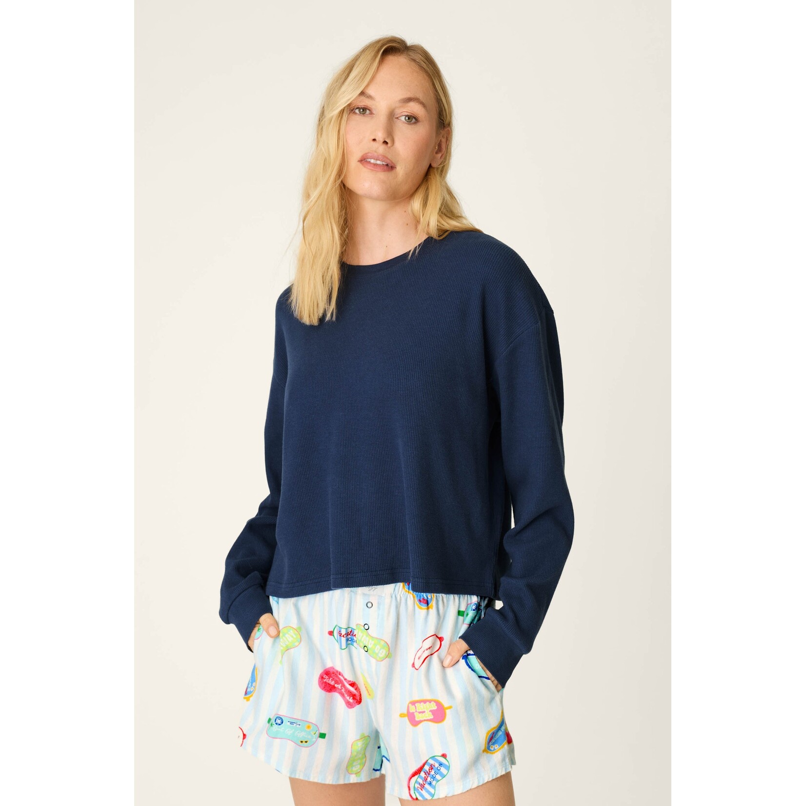 P.J. Salvage P.J.Salvage Long Sleeve Waffle Thermal Top