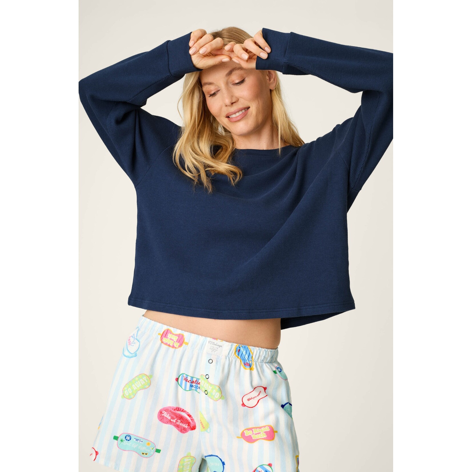 P.J. Salvage P.J.Salvage Long Sleeve Waffle Thermal Top