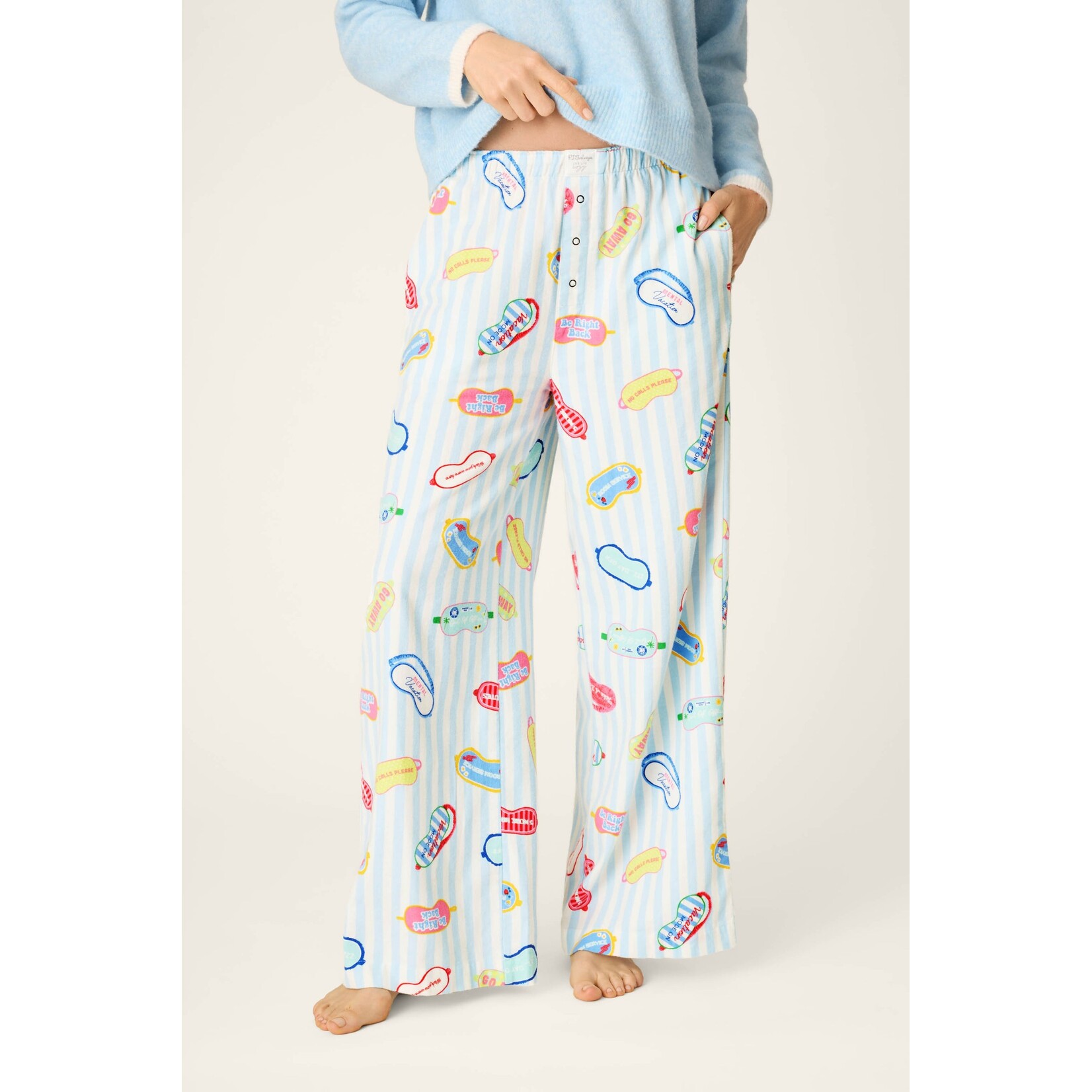 P.J. Salvage P.J. Salvage Out of Office Eyemask Print Flannel Pajama Pants