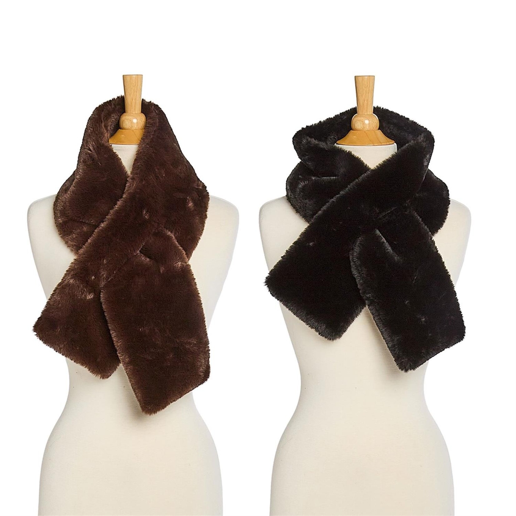 Two's Company Faux Fur Scarf with Pull Through