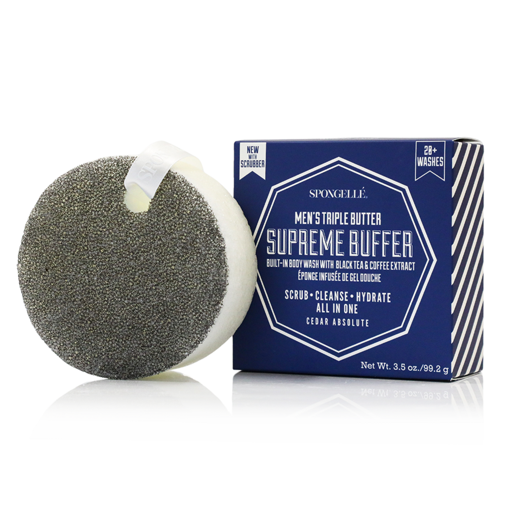 Spongelle Spongelle Men's Super Buffer w Black Scrubber 3.5 oz