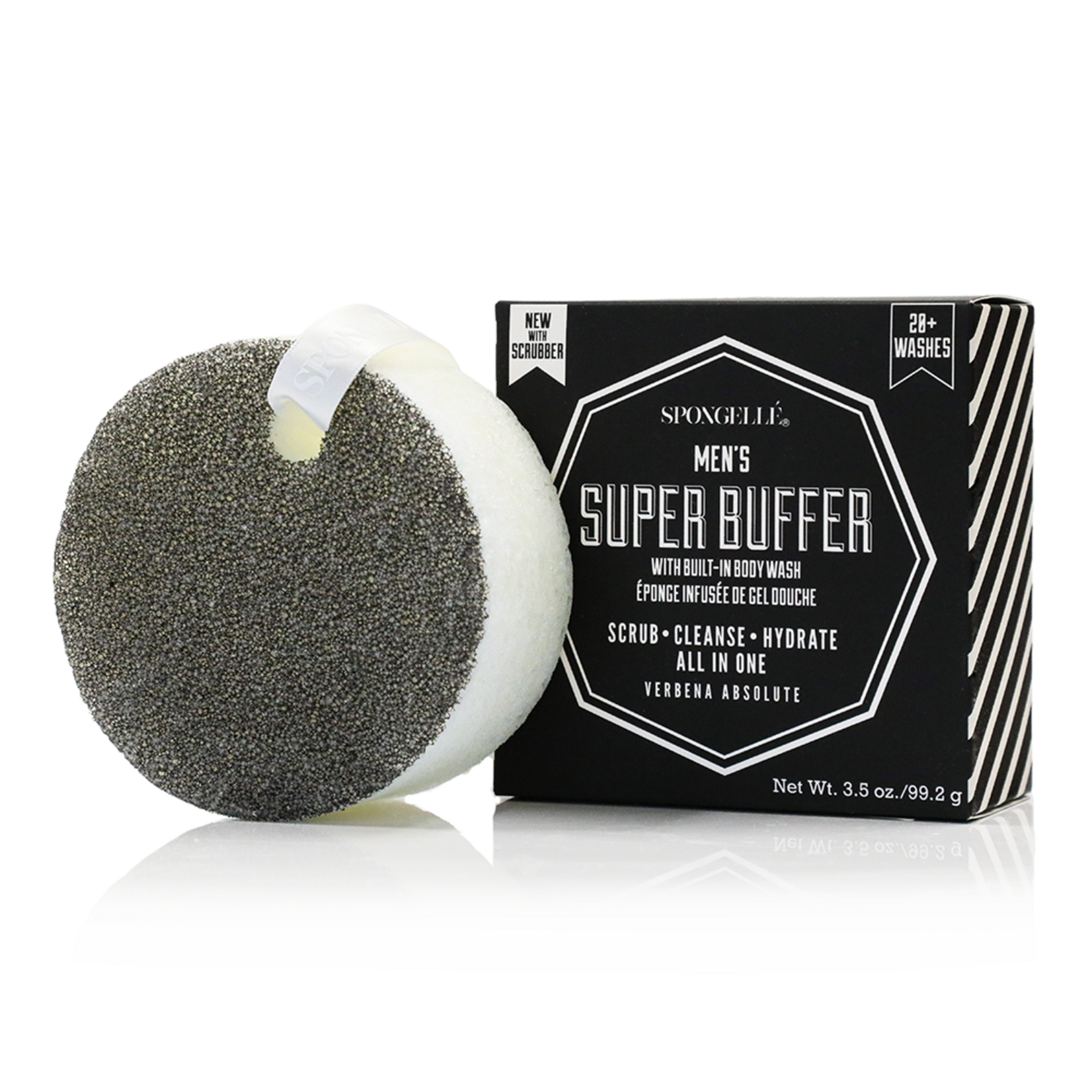 Spongelle Spongelle Men's Super Buffer w Black Scrubber 3.5 oz