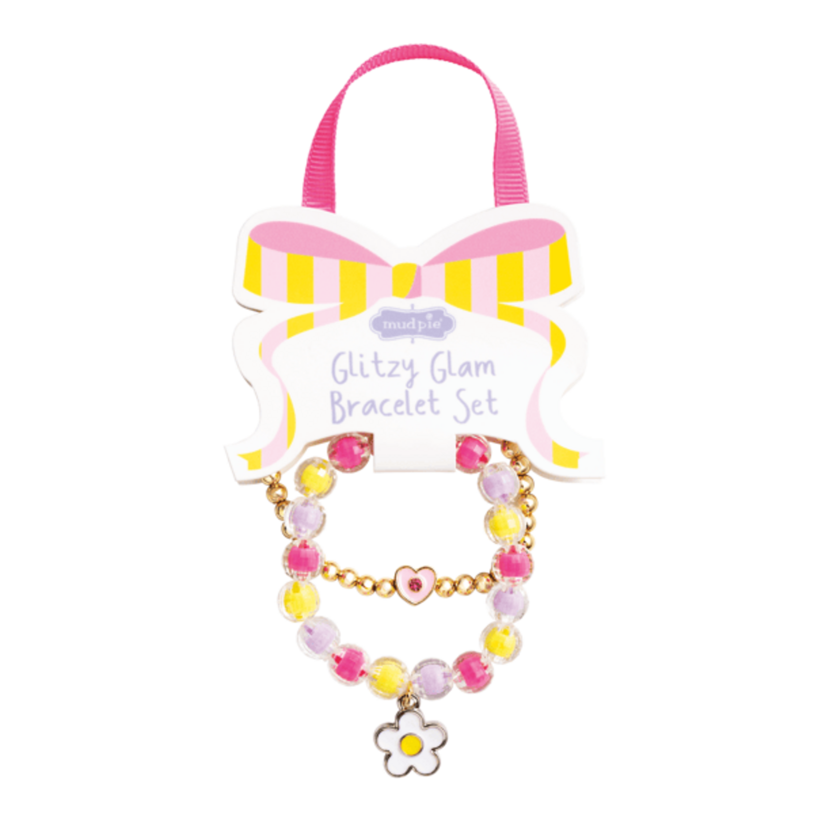 Mud Pie Glitzy Glam Flower Bracelet Set