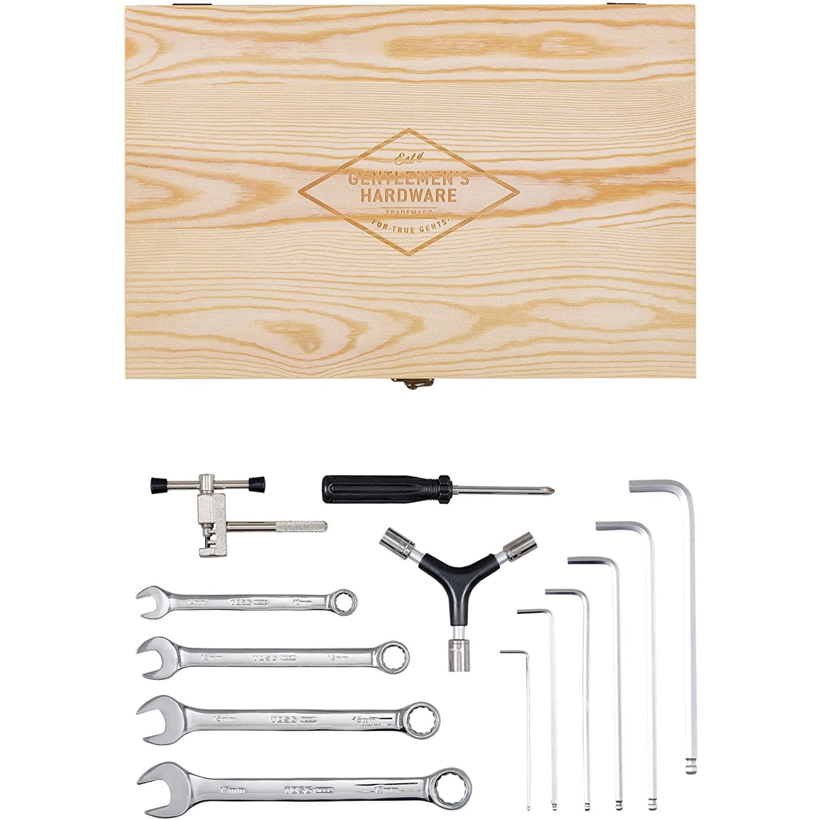 Gentlemen's Hardware BICYCLE TOOL KIT IN WOODEN BOX