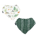 Bebe Au Lait Forest Friends + Mudcloth Classic Muslin Bandana Bib Set