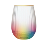 Slant Collections by Creative Brands Rainbow Beveled Stemless Glass