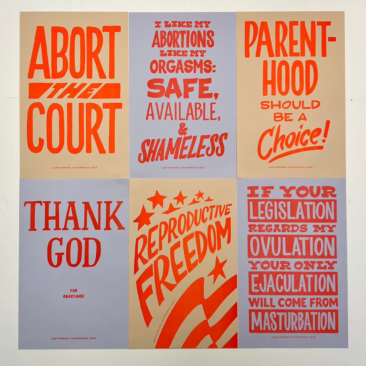 Reproductive Rights Protest Posters - Set of 6 - Bonne Fête