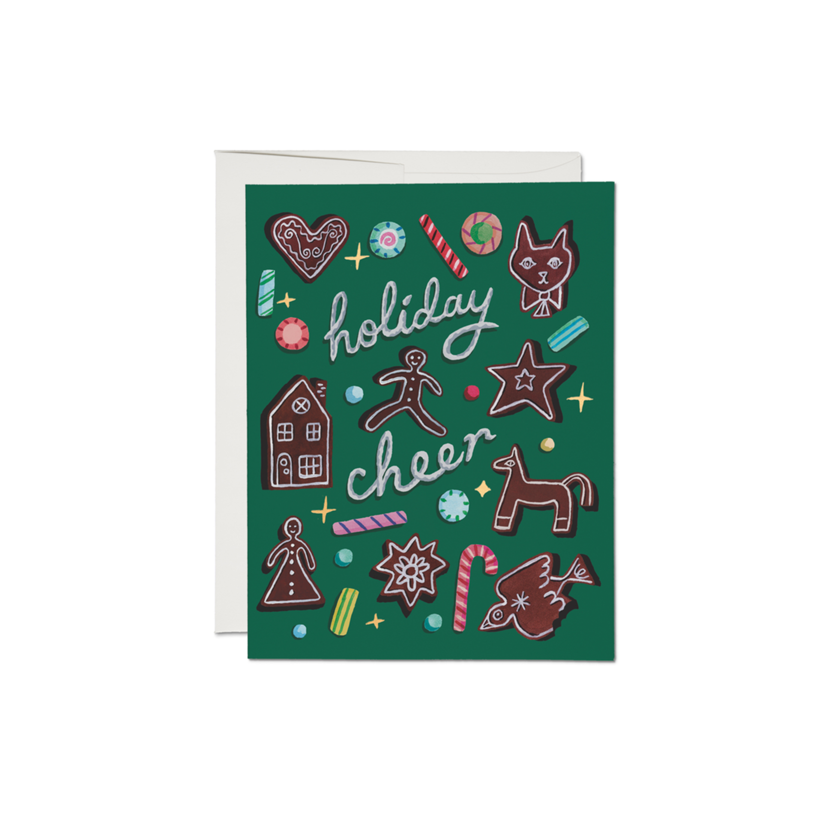 Red Cap Cards Gingerbread Holiday Card Set