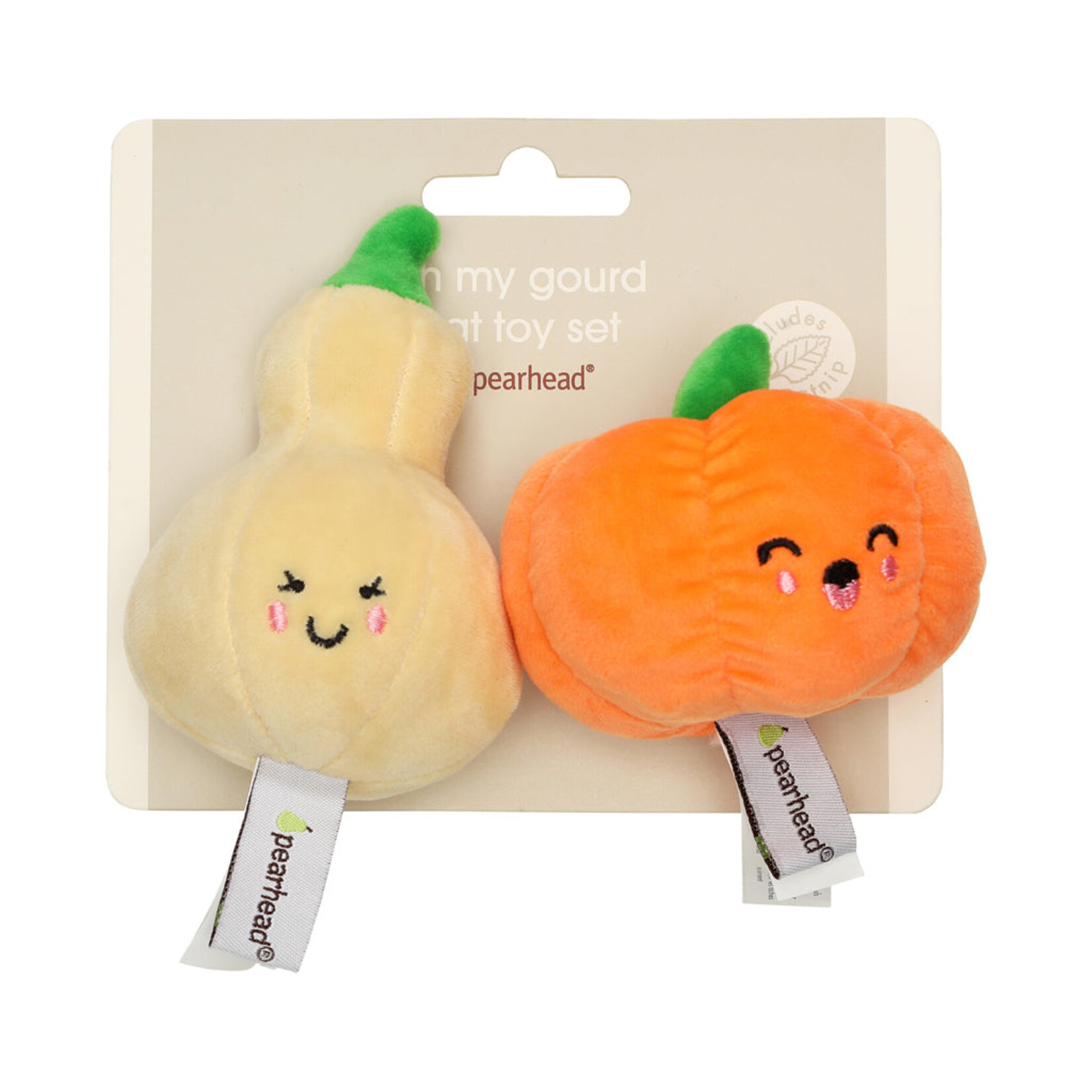 Pearhead Gourds Fall Cat Toys, Set of 2