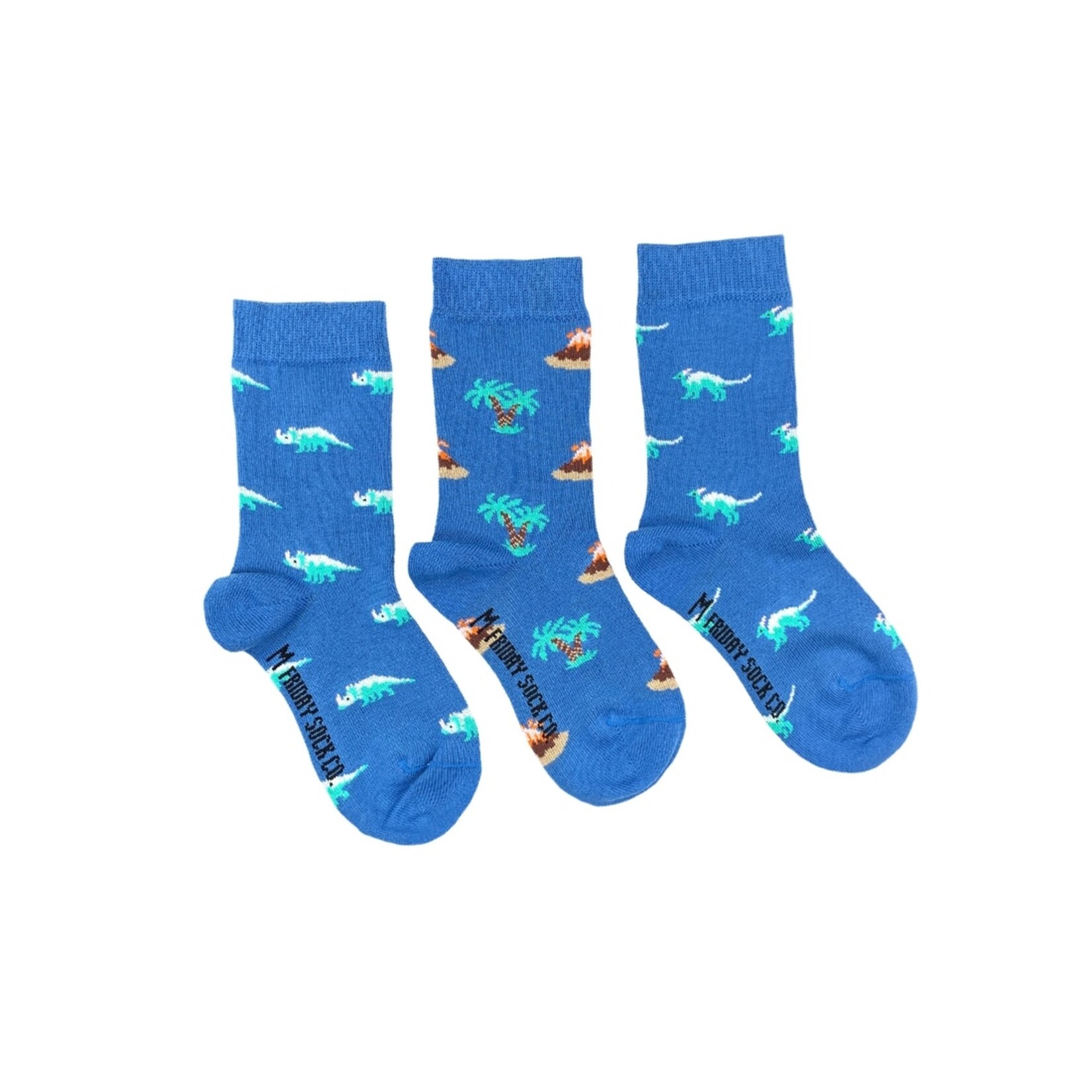 Friday Sock Company Kid’s Socks | Dinosaur Volcano | Ages 8 – 12