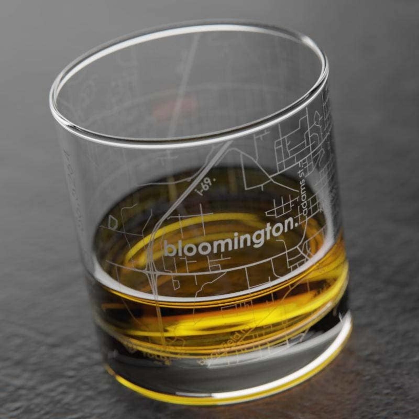 Well Told Bloomington IN Map Rocks Whiskey Glass