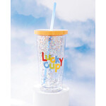 Ban.do Glitter Bomb Sip Sip Tumbler with Straw, Lucky Me
