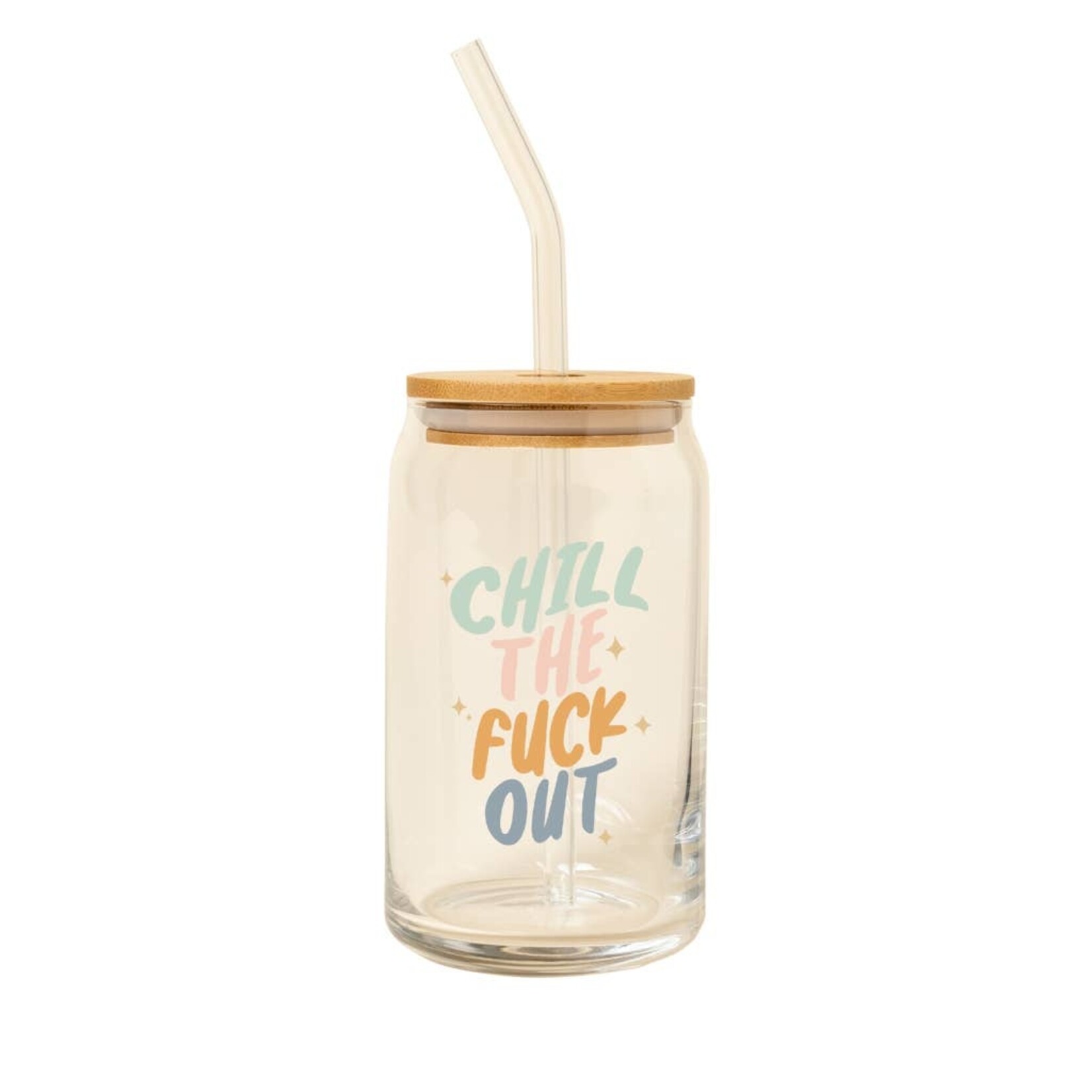 Talking Out of Turn Chill The Fuck Out Can Glass w/Lid + Straw
