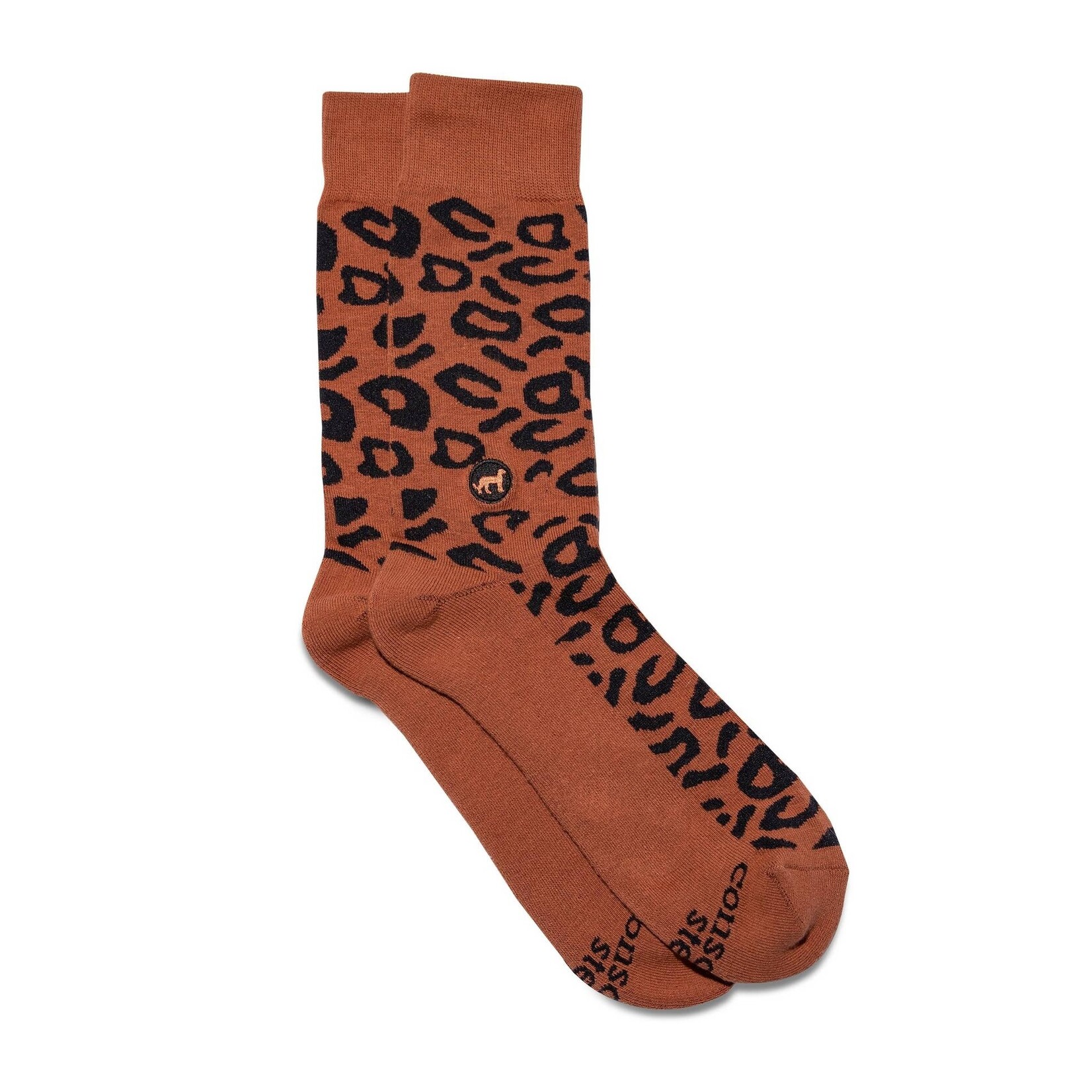 Conscious Step Socks that Protect Cheetahs (Rust Leopard Print)