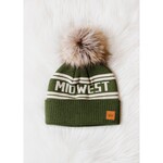 Panache Apparel Co. Olive & Beige Midwest Pom Hat