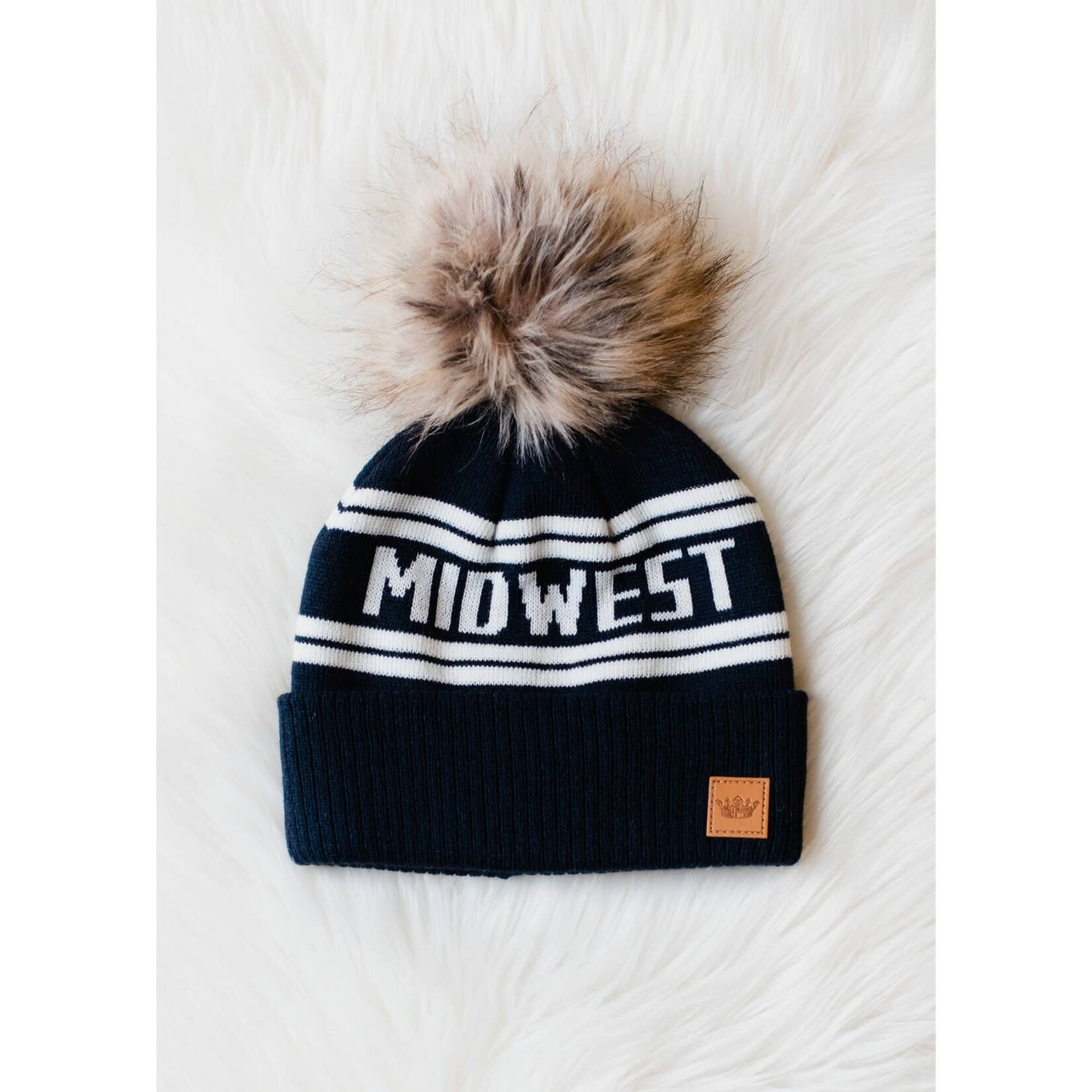 Panache Apparel Co. Navy & Off White Midwest Pom Hat