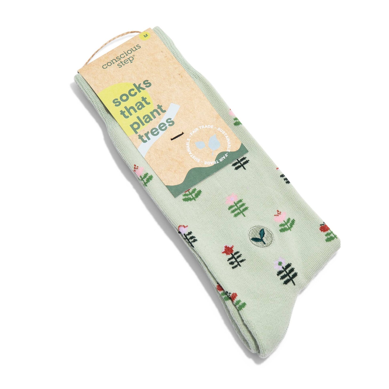 Conscious Step Socks that Plant Trees (Green Tulips) MD
