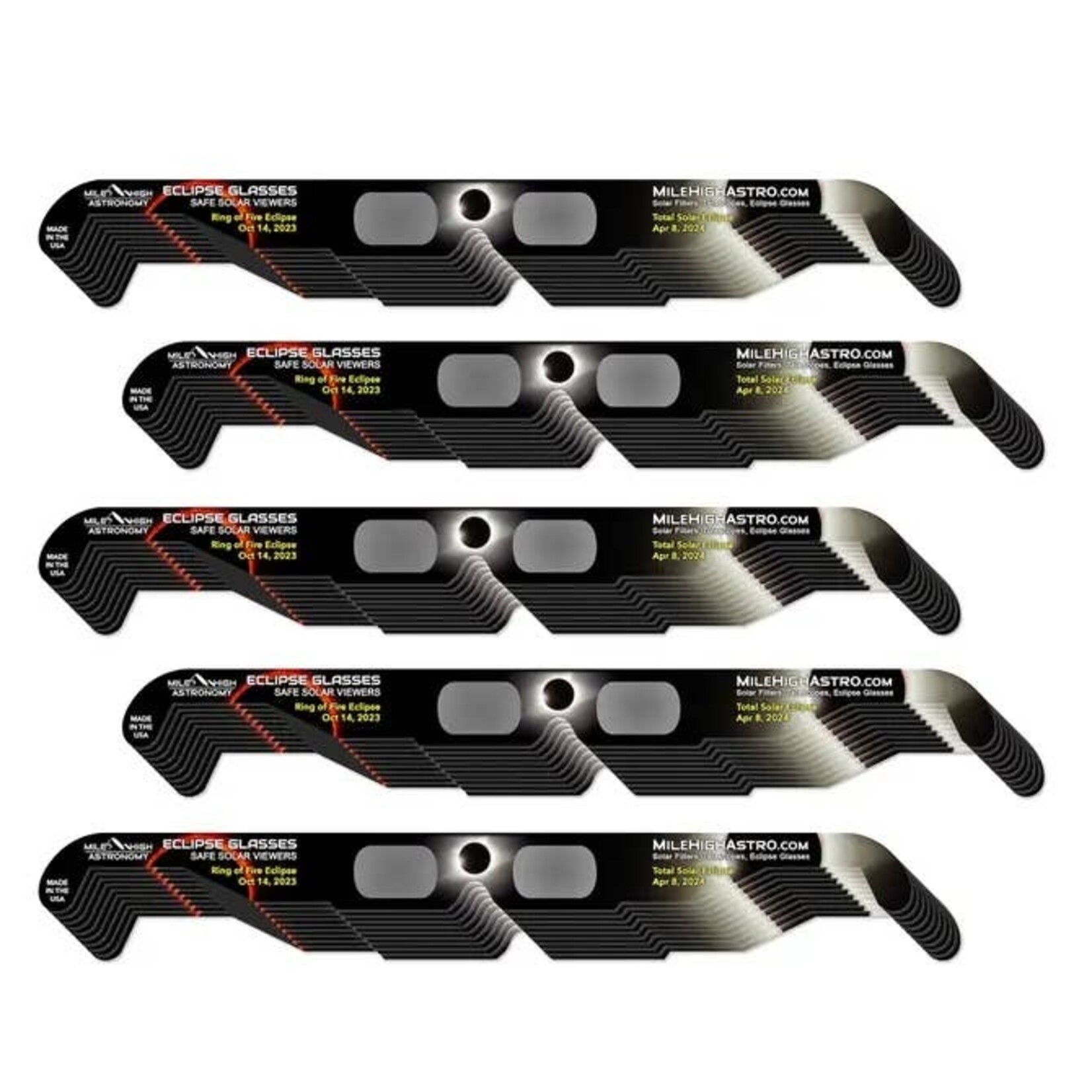 Mile High Astronomy Solar Eclipse Glasses - 10 Pack