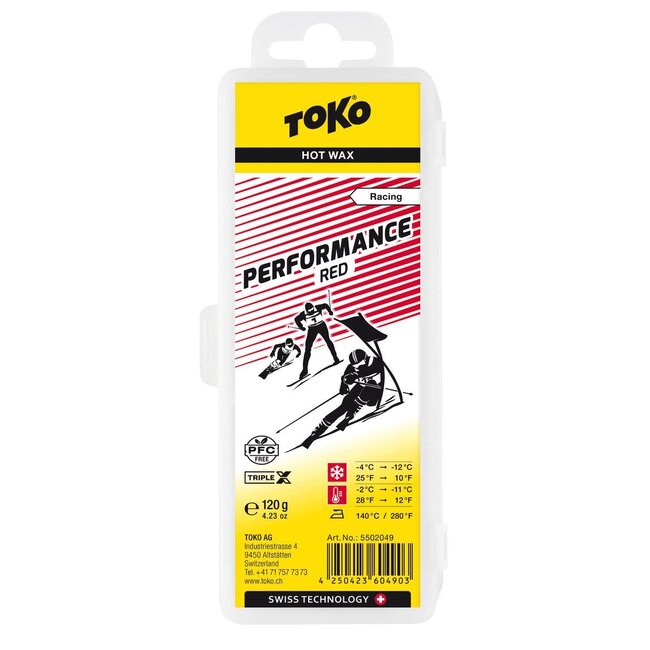 TOKO FART DE GLISSE PERFORMANCE ROUGE 120G