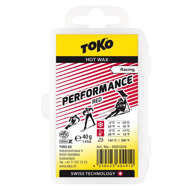 TOKO FART DE GLISSE PERFORMANCE ROUGE 40G