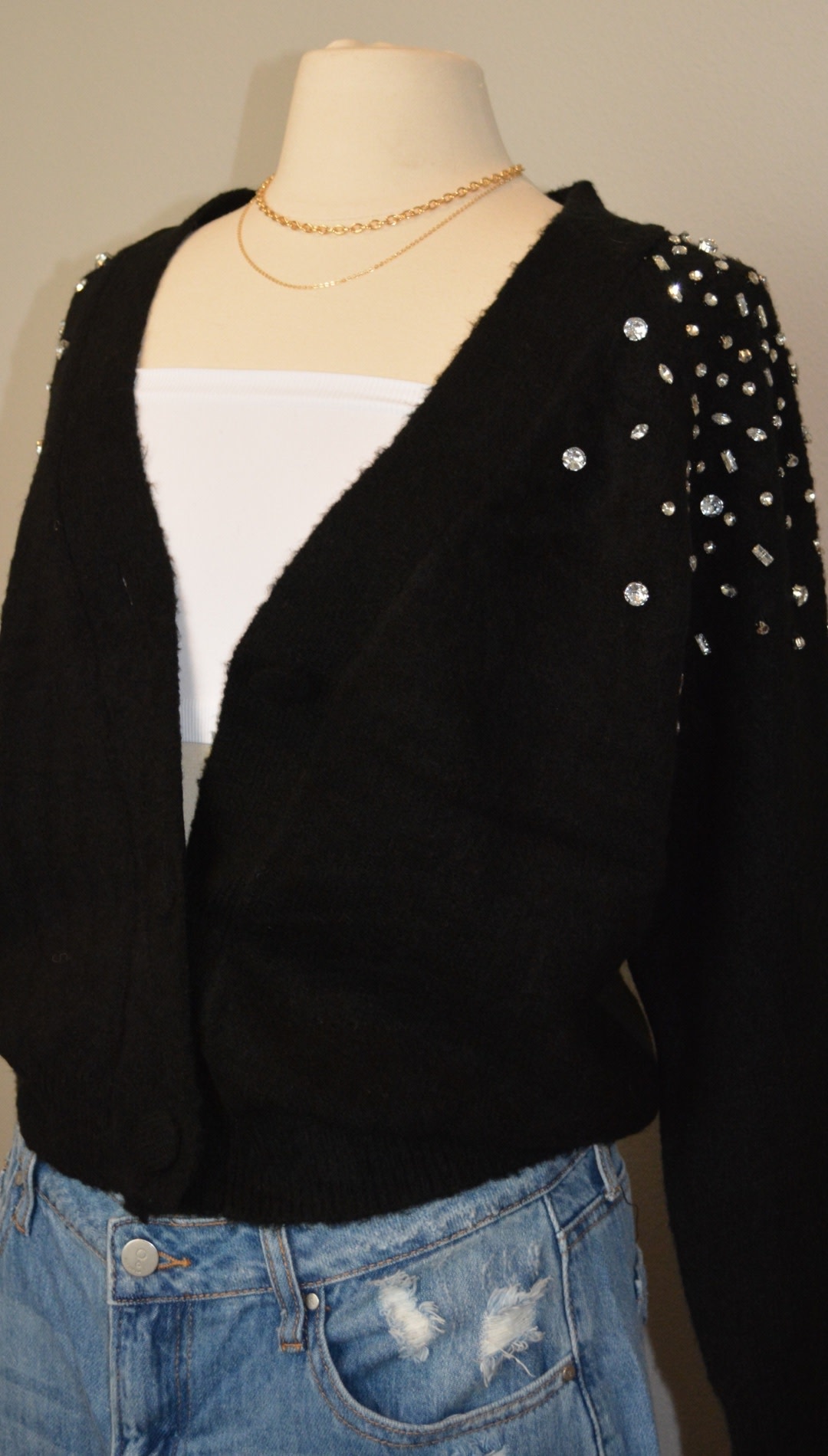 Lush Crystal Embellished Sweater 