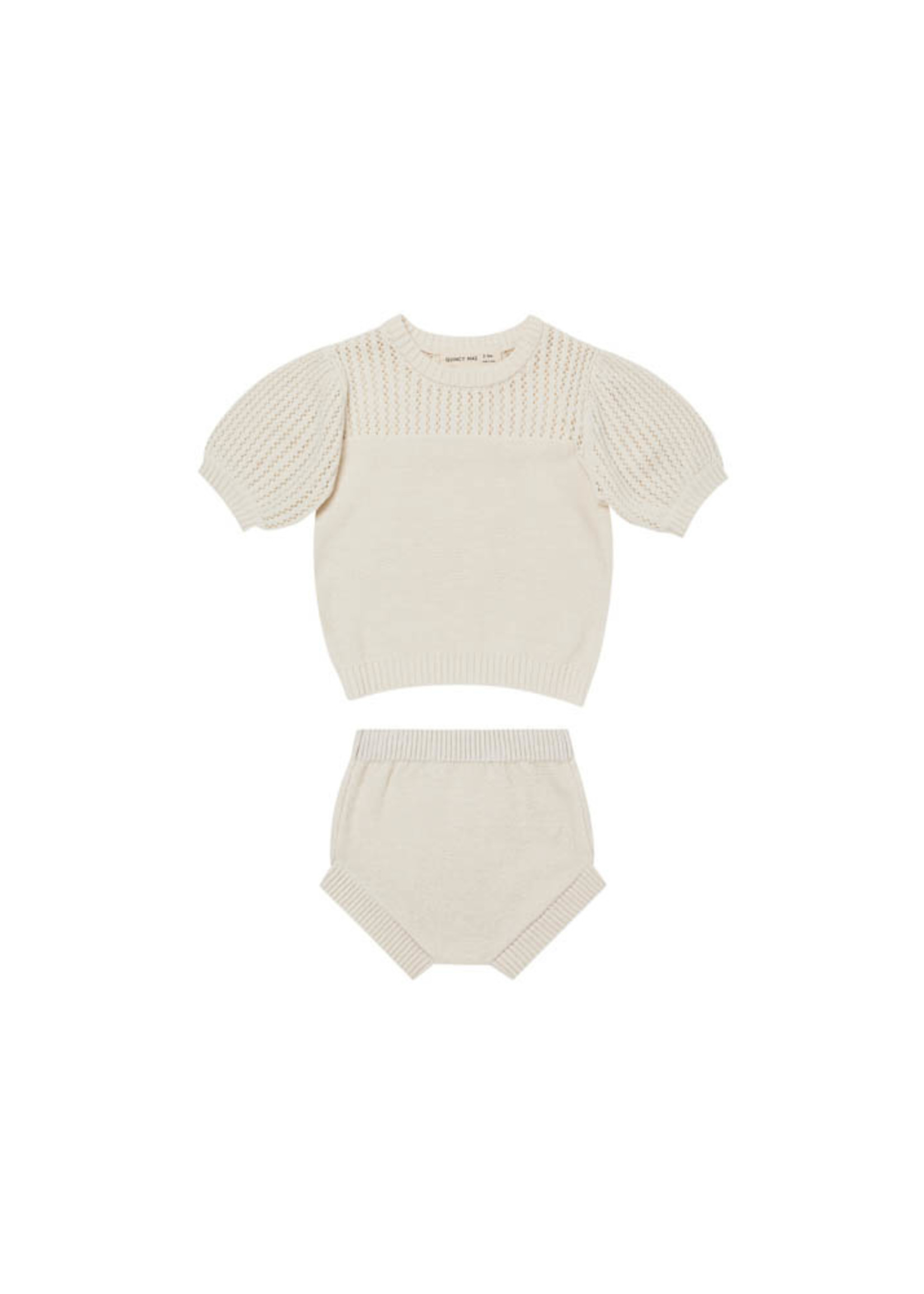 Quincy Mae Pointelle Knit Set - Ivory