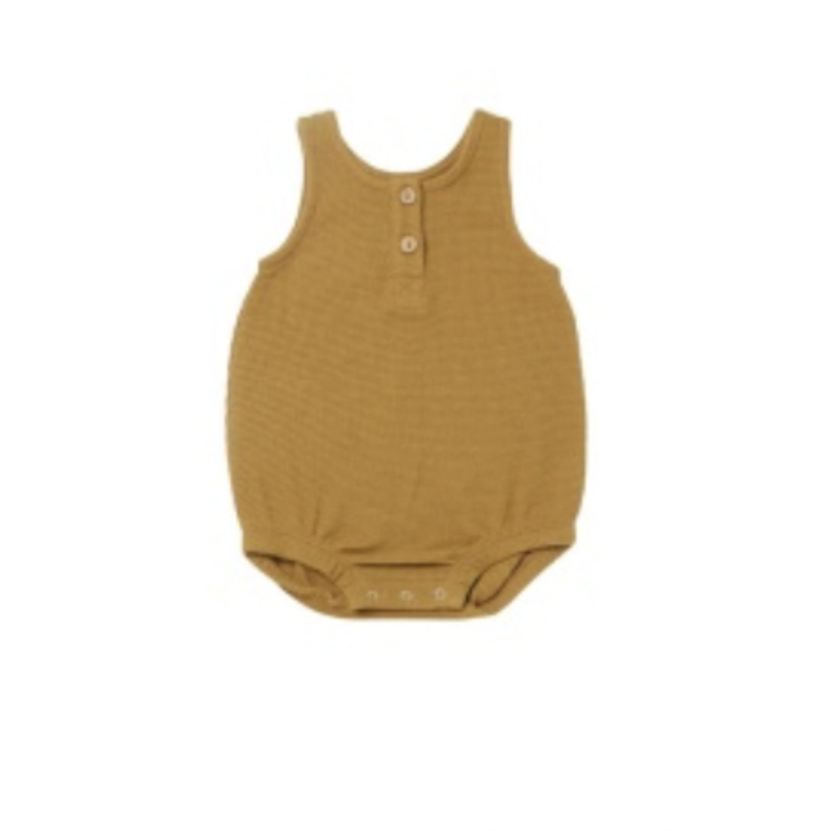 Quincy Mae WAFFLE SLEEVELESS BUBBLE | OCRE