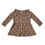 Quincy Mae WAFFLE BUTTON DRESS | COCOA FLORAL