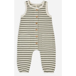 Quincy Mae Waffle Sleeveless Jumpsuit - Spruce Stripe