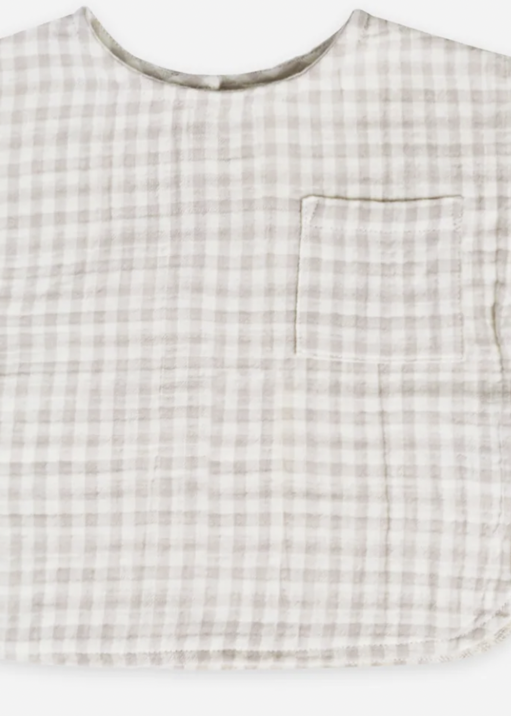 Quincy Mae Woven Boxy Top | Silver Gingham