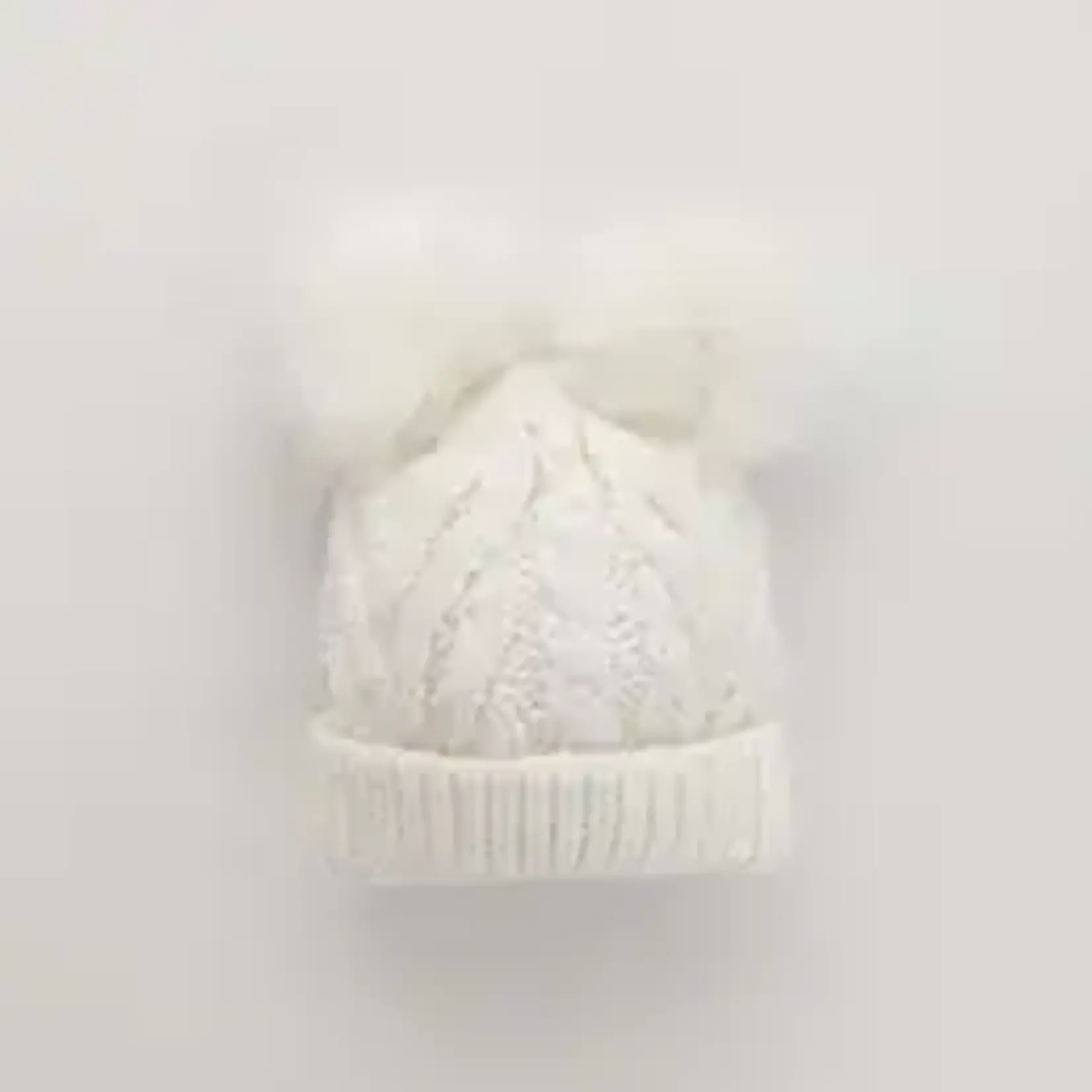 Huggalugs White Winter Fluffer Beanie