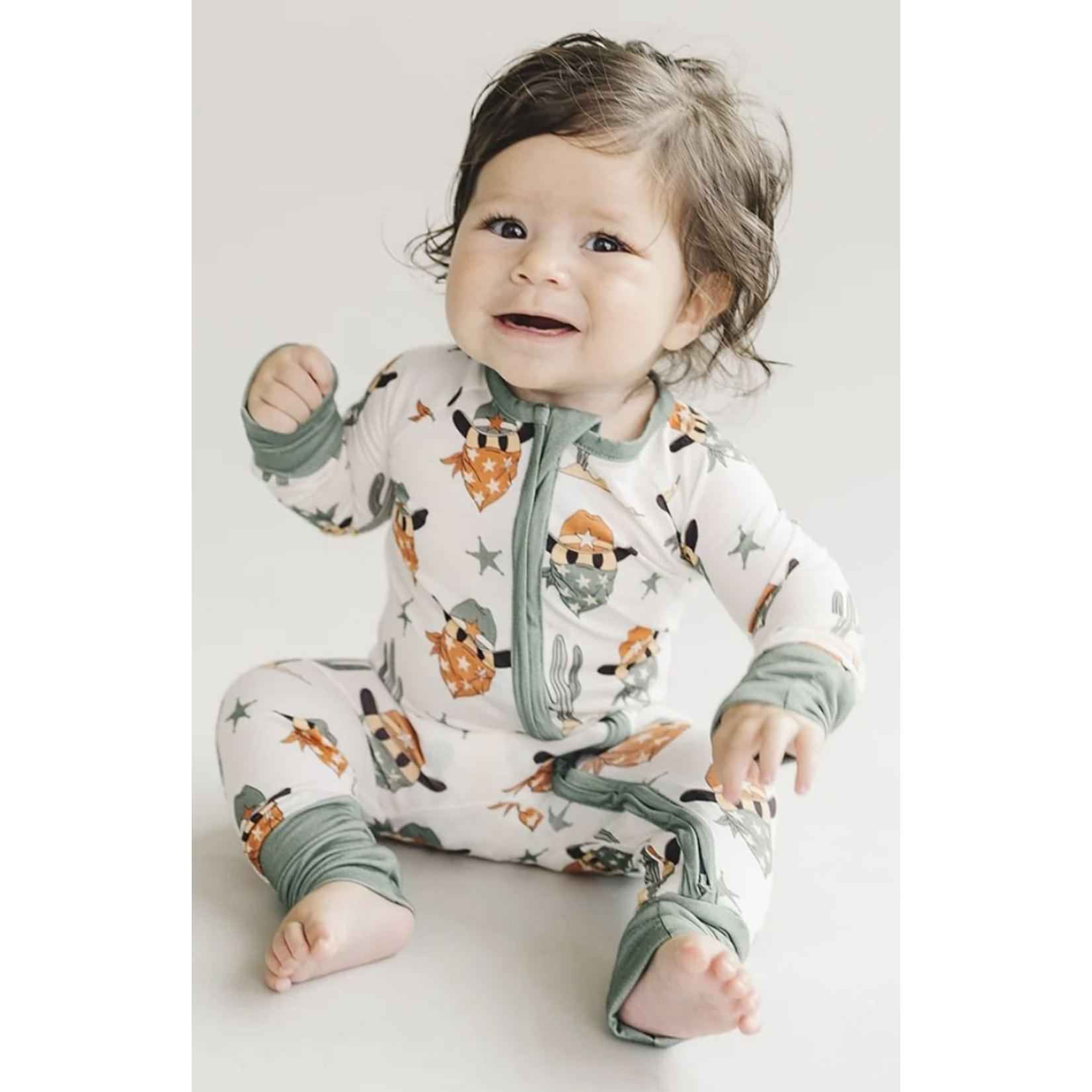 Lucky Panda Kids Bamboo Zip Romper