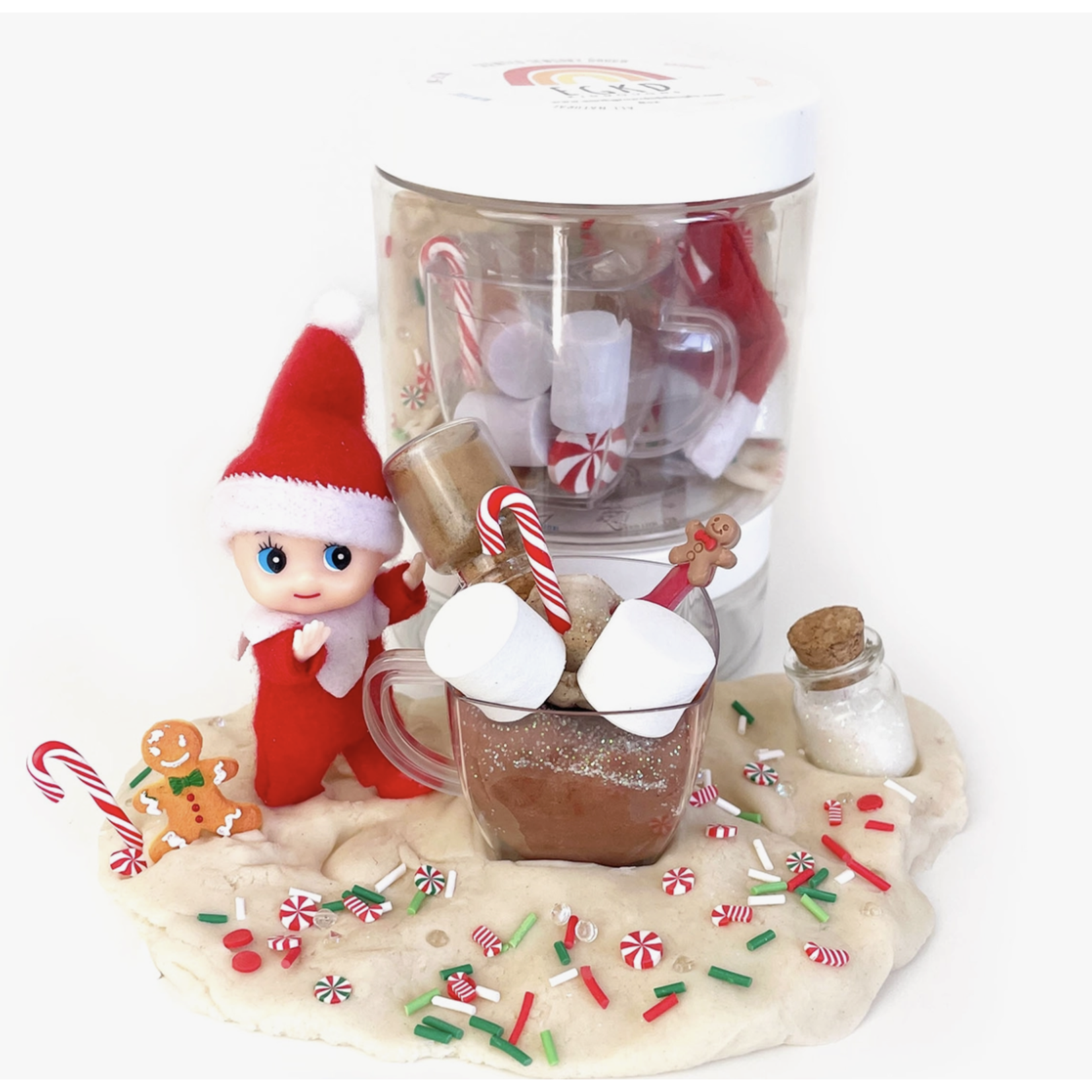 Earth Grown Kidsdough Elf in the Jar Sensory Play Dough Kit