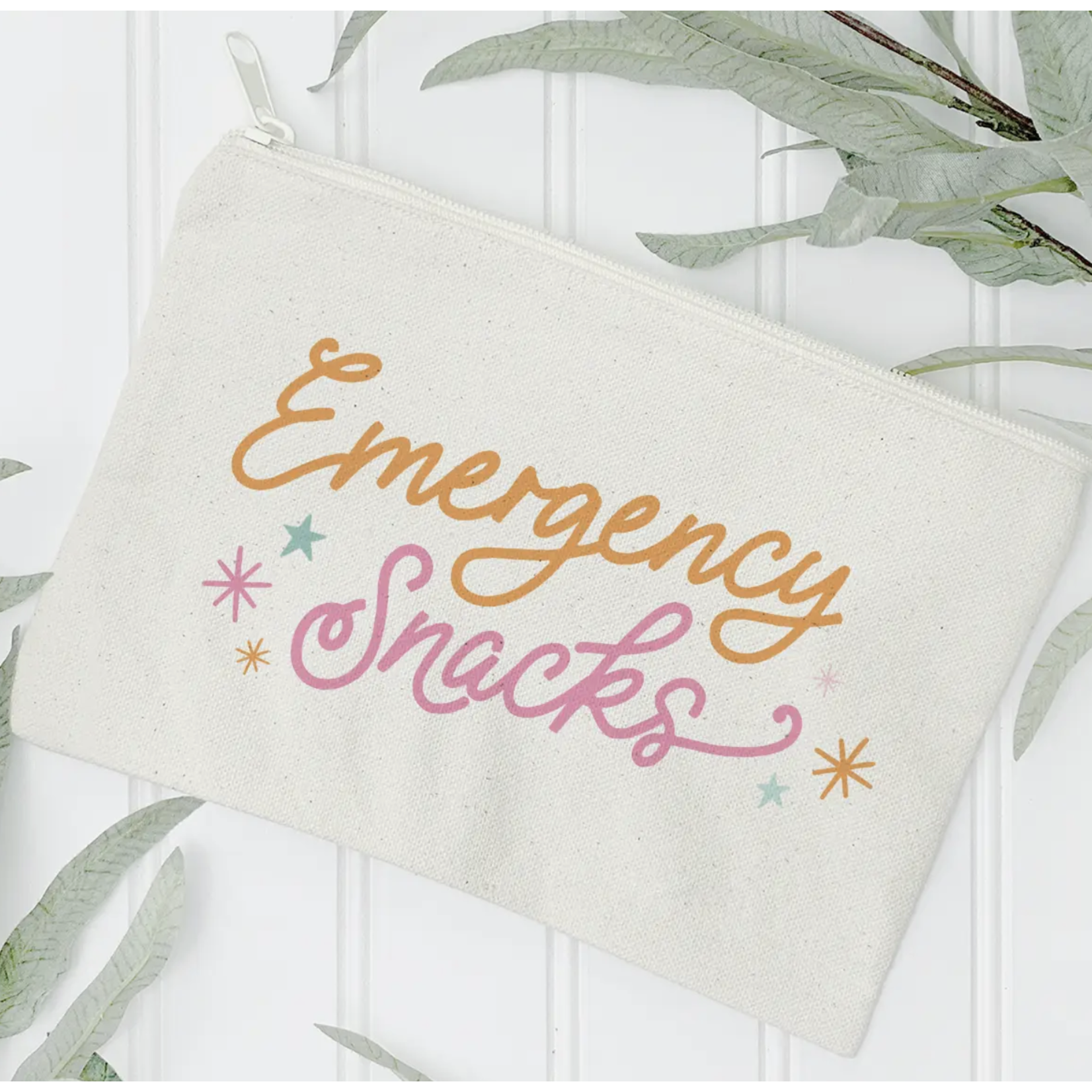 designtwentyfive Emergency Snacks Canvas Zipper Pouch