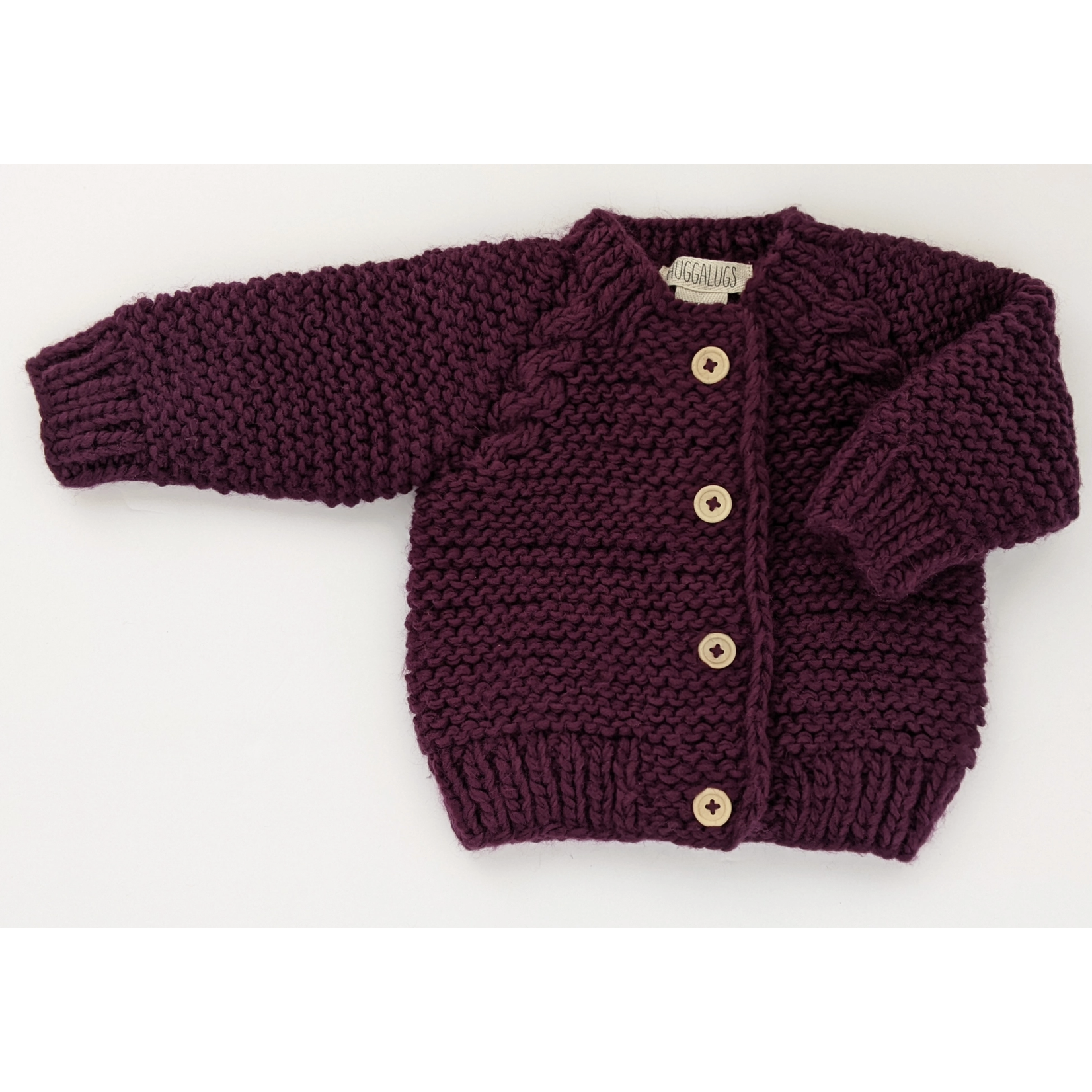 Huggalugs Garter Stitch Cardigan Sweater