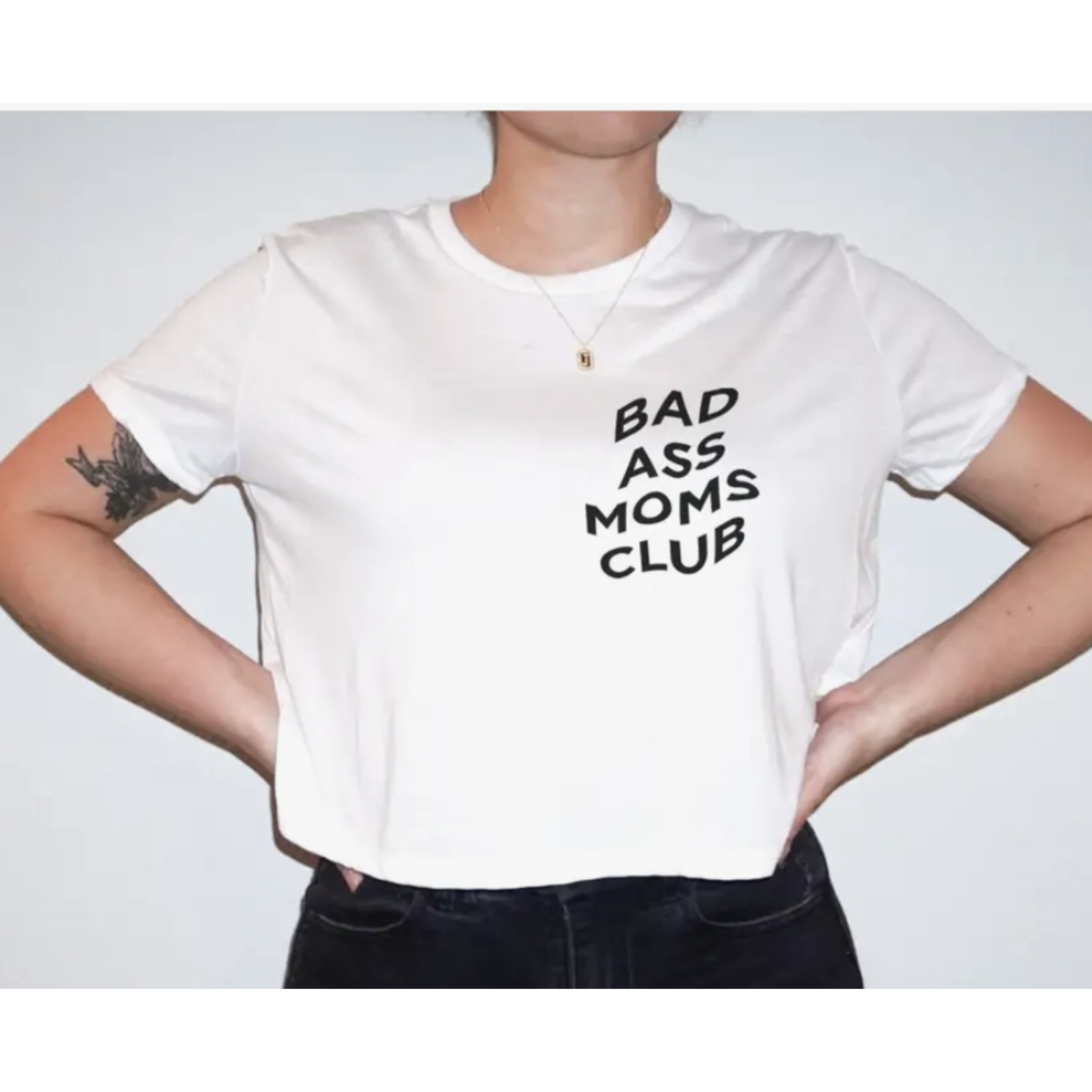 LOLA MAGNOLIA Bad Ass Moms Club Crop Tee