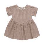 Quincy Mae BRIELLE DRESS || PLUM GINGHAM