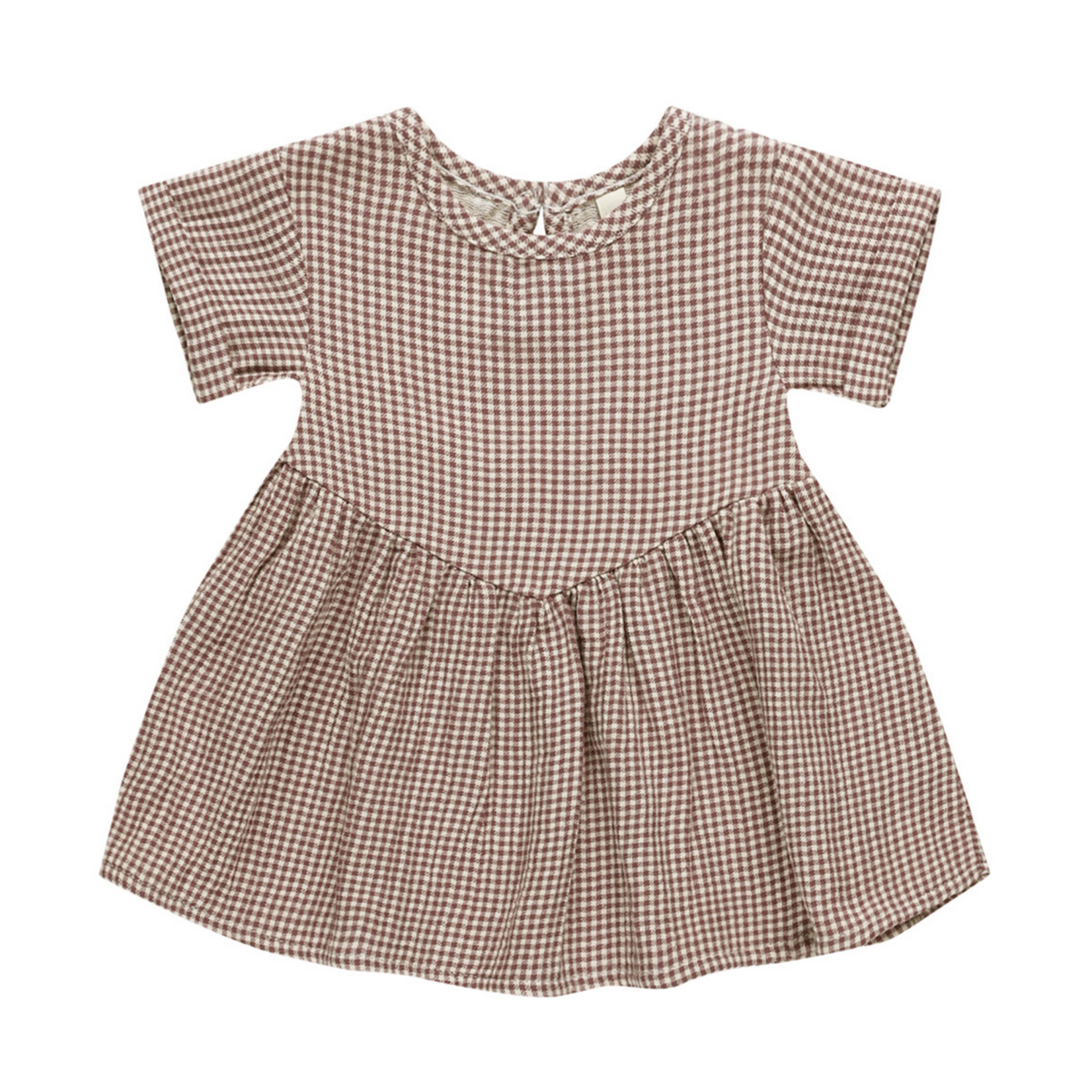 Quincy Mae BRIELLE DRESS || PLUM GINGHAM