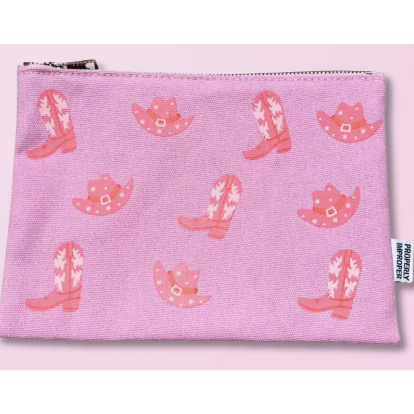 Properly Improper Cowgirl Boot and Hat - Canvas Pouch