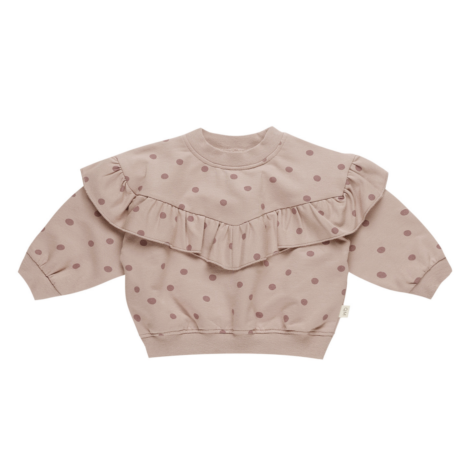 Quincy Mae RUFFLE FLEECE SWEATSHIRT || POLKA DOTS