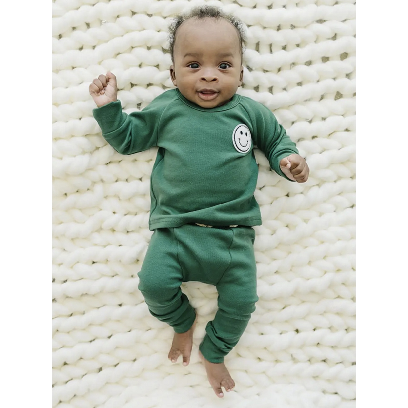 Lucky Panda Kids Lounge Set | Smiley Green