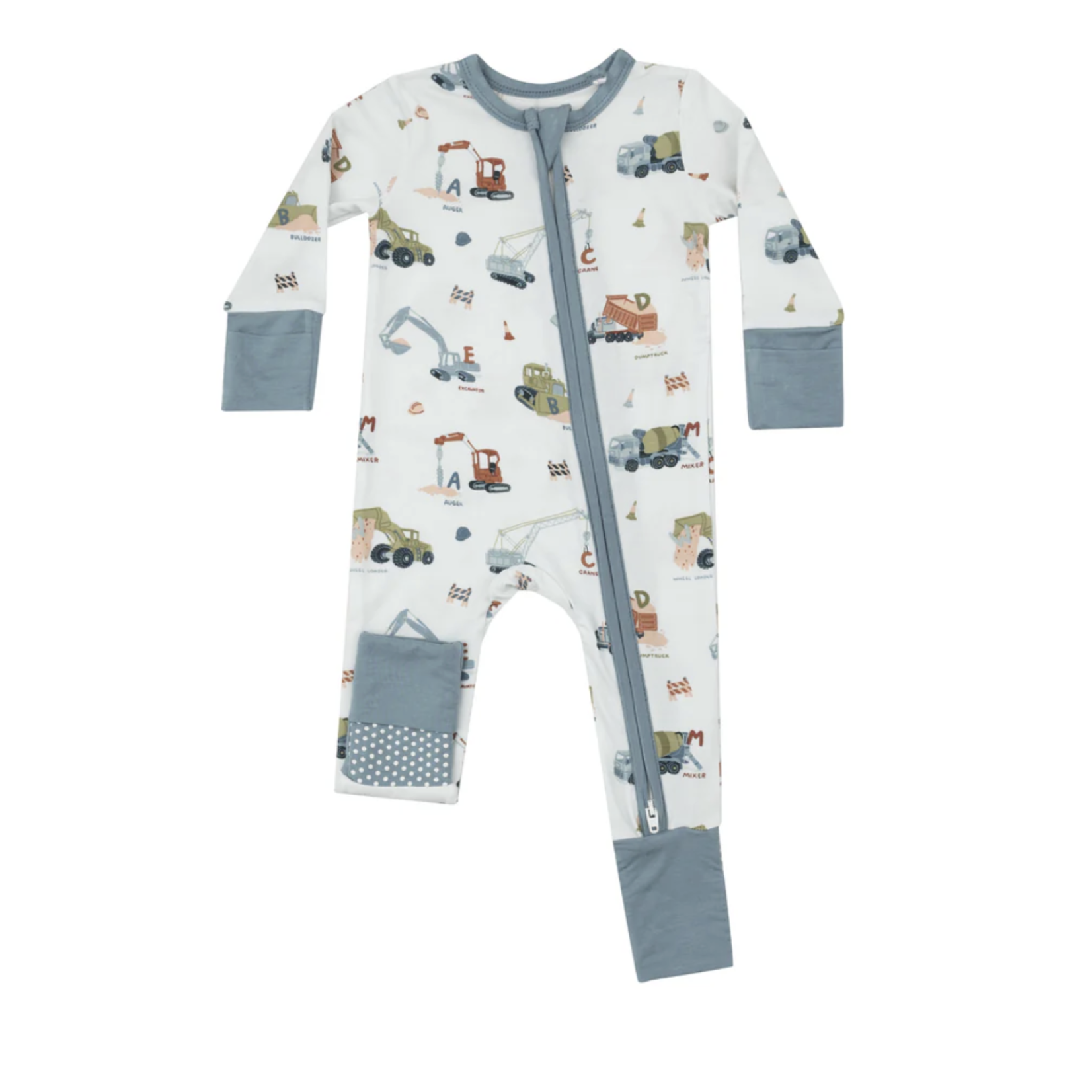 Angel Dear Construction Alphabet - 2 Way Zipper Romper
