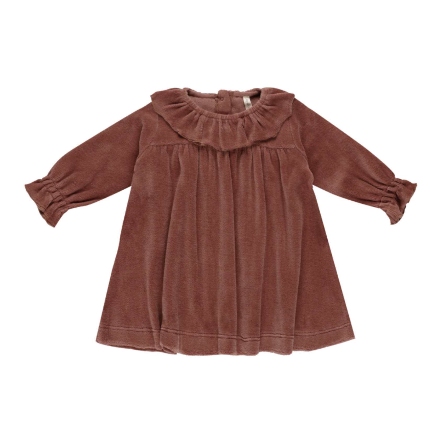 Quincy Mae VELOUR BABY DRESS || CRANBERRY