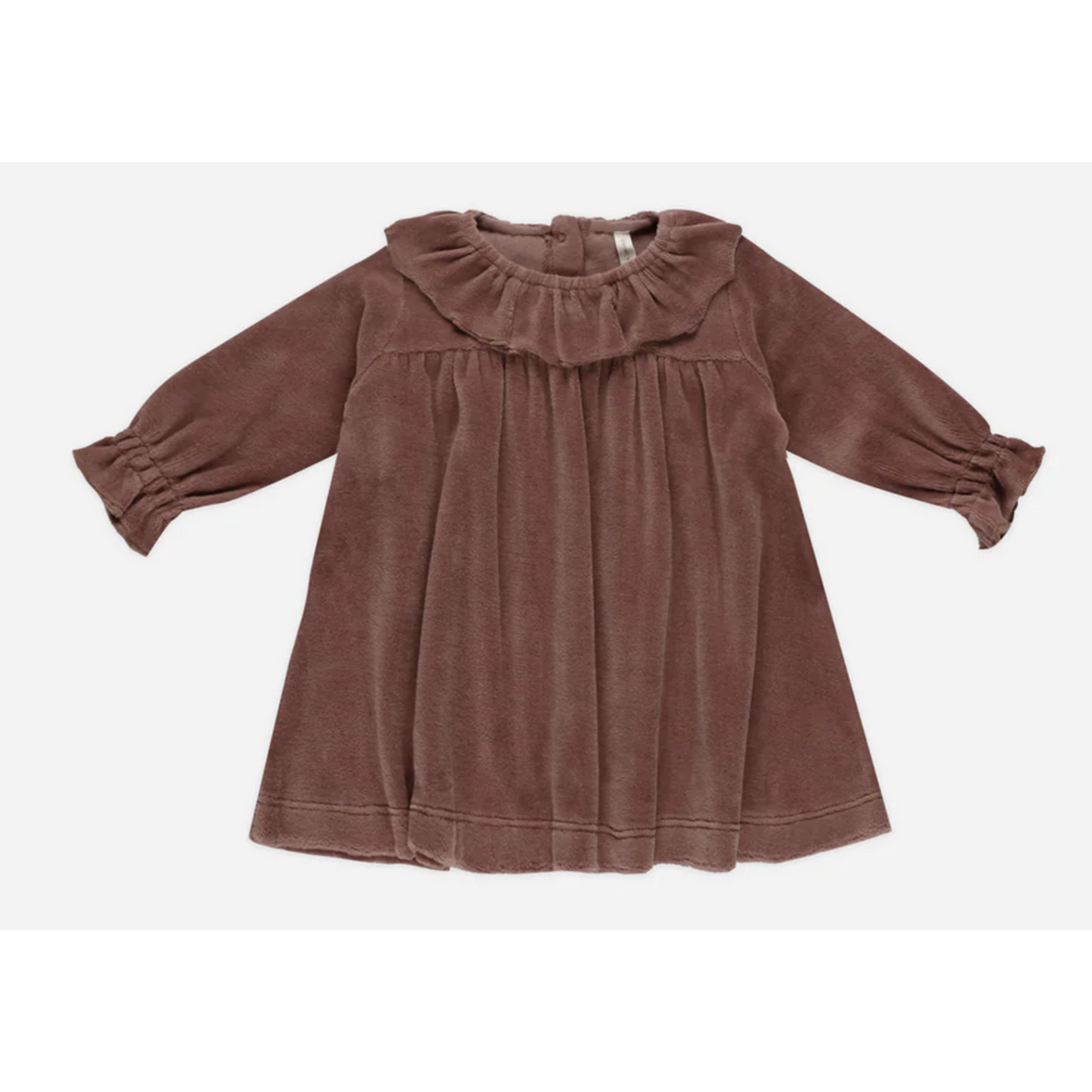 Quincy Mae VELOUR BABY DRESS || CRANBERRY