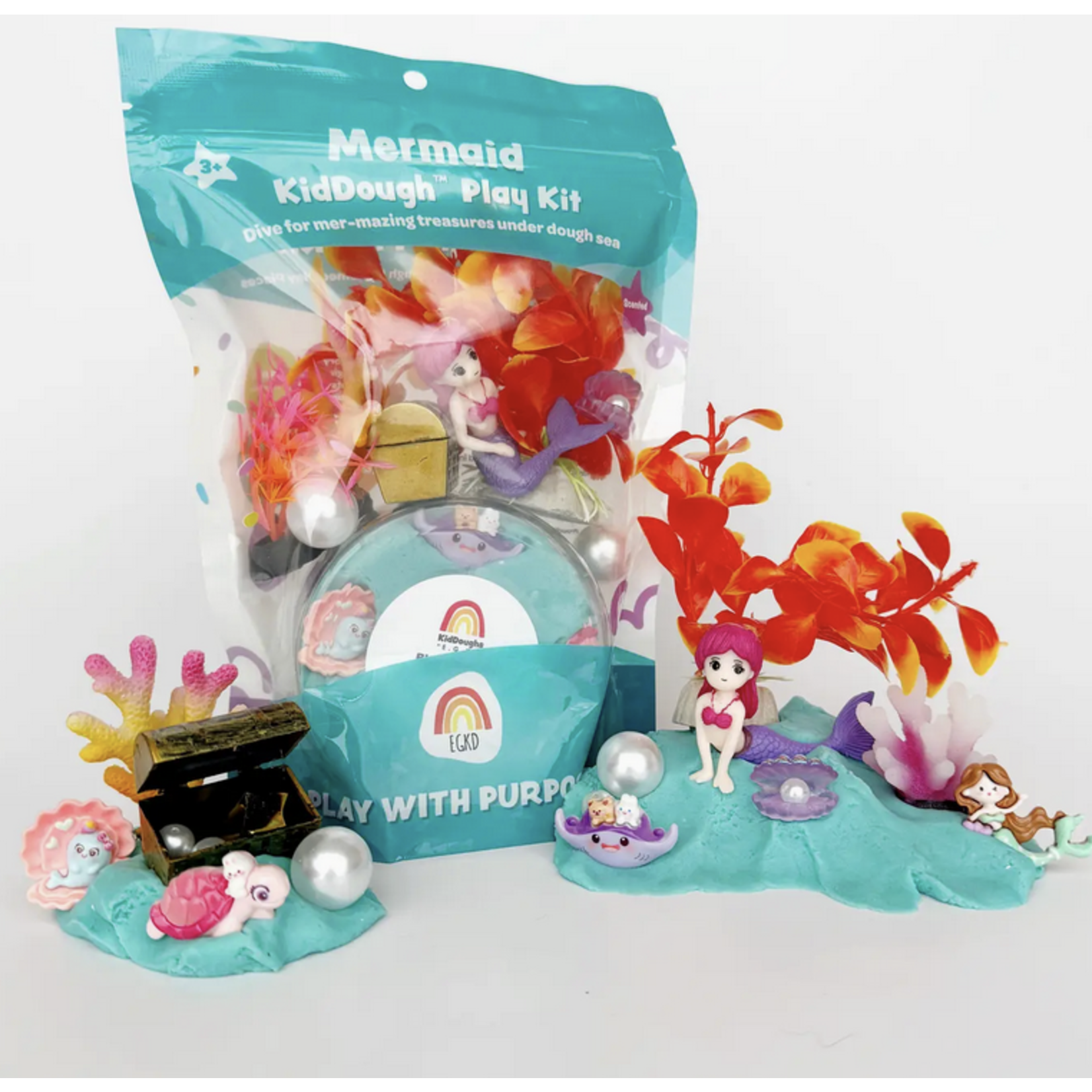 Earth Grown Kidsdough Mermaid (Blue Hawaiian) Kiddough Play Kit